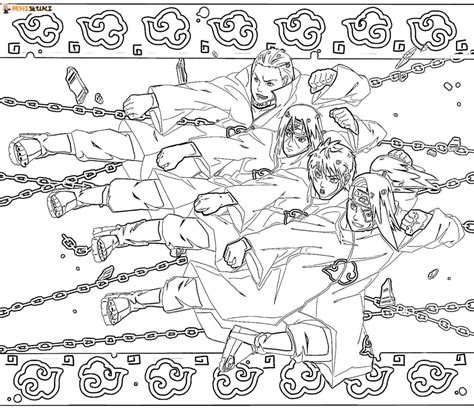 coloriage naruto akatsuki|Akatsuki Coloring Pages